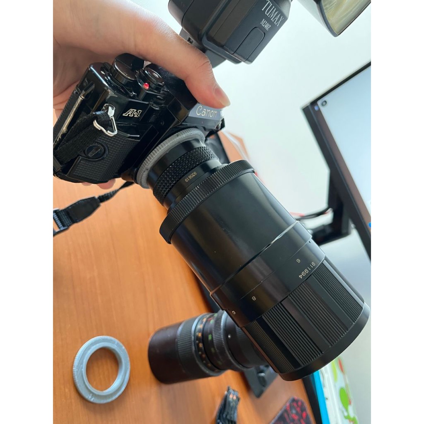 M42 Vida Dişli Lensleri Canon FD Gövdelere Bağlayan Adaptör görsel 4
