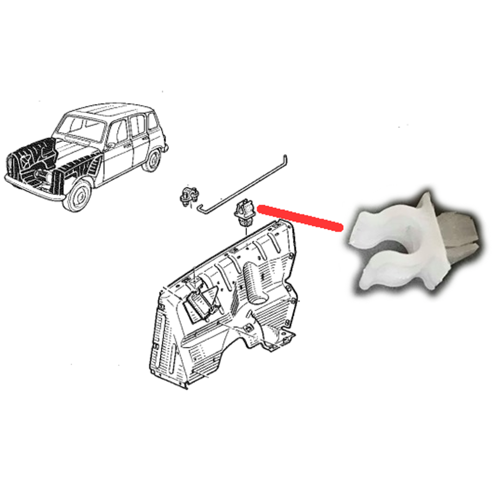 Renault 4L Kaput Destek Çubuğu Klipsi görsel 2