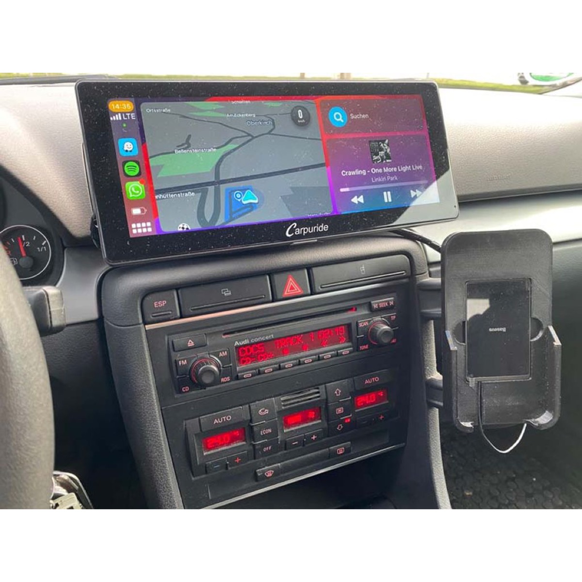 Carpuride W103 Ekran Tutucusu (Audi A4 B6/B7 İçin)