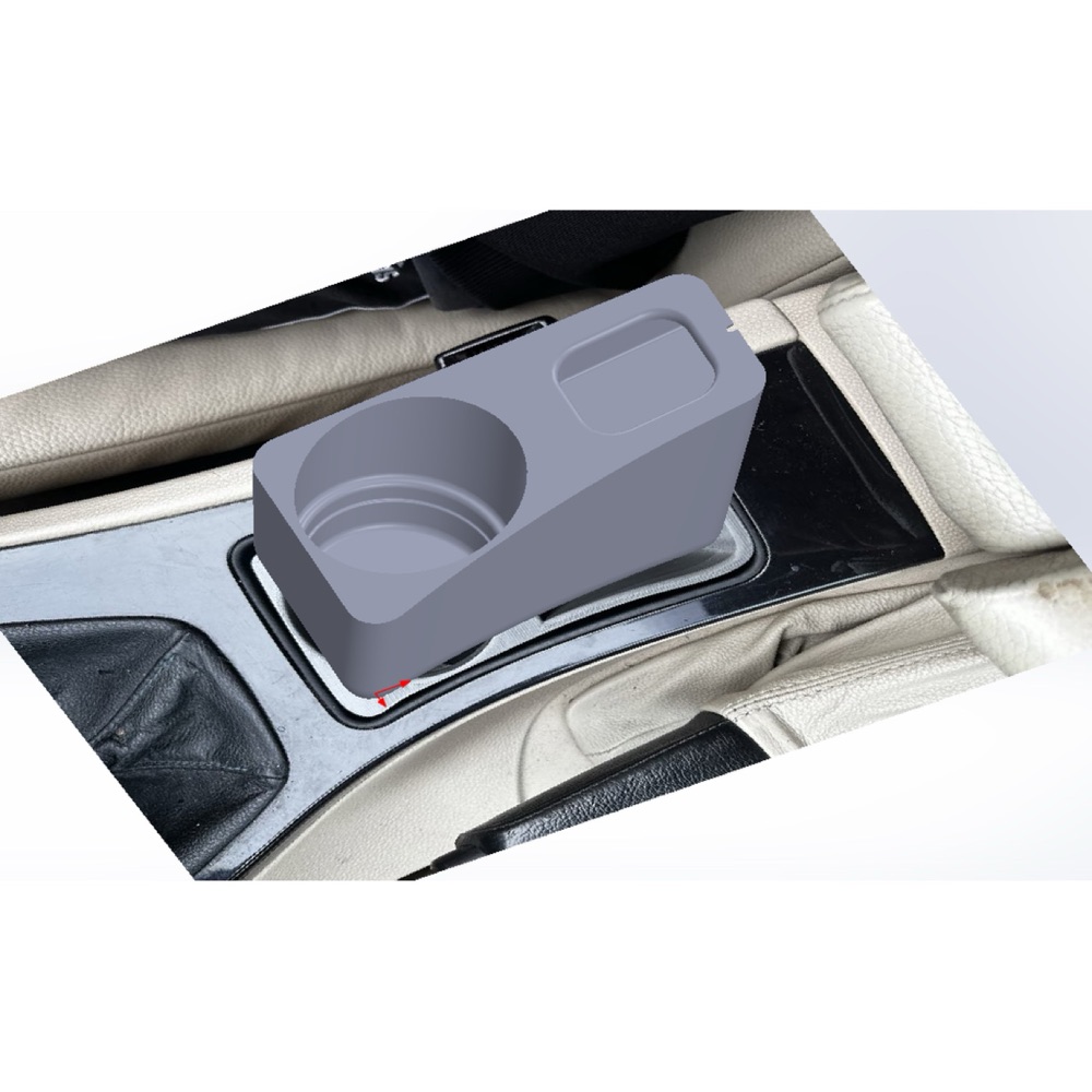 Bluetooth Adaptörü ve AirTag Bölmeli Bardaklık (BMW E9X E90/E91/E92/E93 Uyumlu) görsel 4