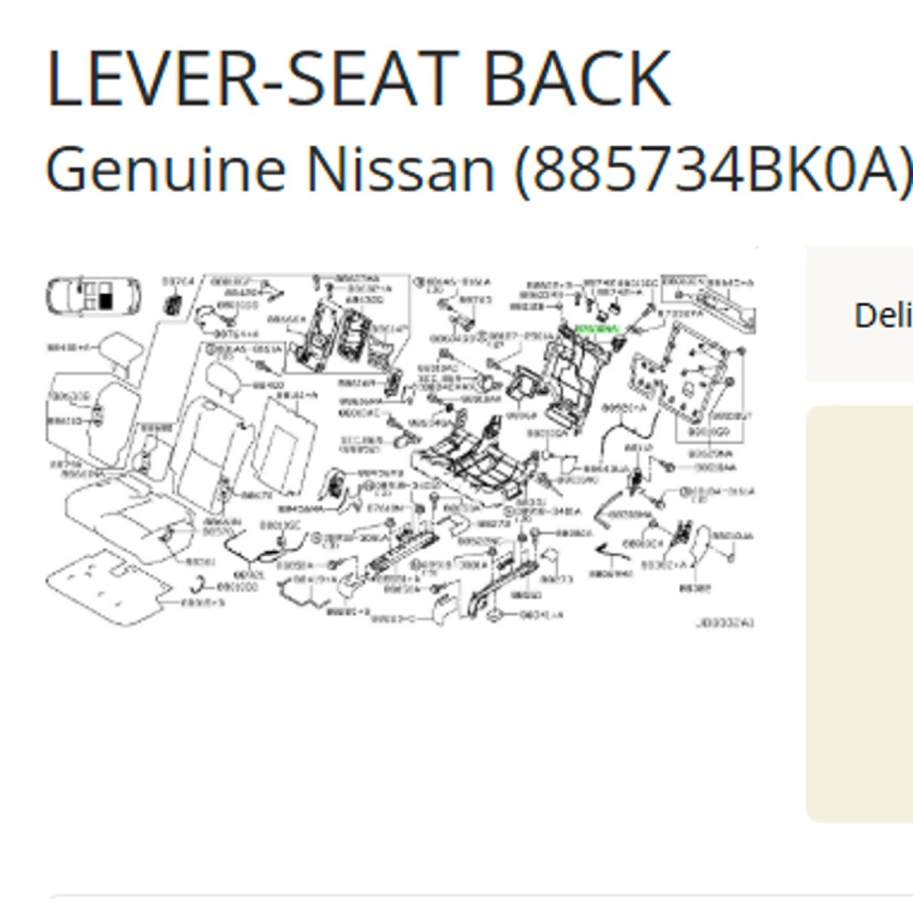 Nissan X-Trail (T32) arka koltuk kaydırma kolu