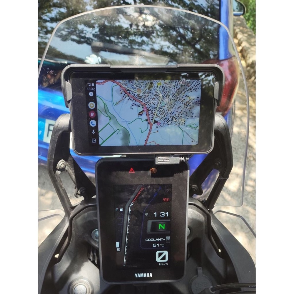 Yamaha Ténéré 700 Android Auto Ekran Montaj Aparatı (12 mm Bar) görsel 3