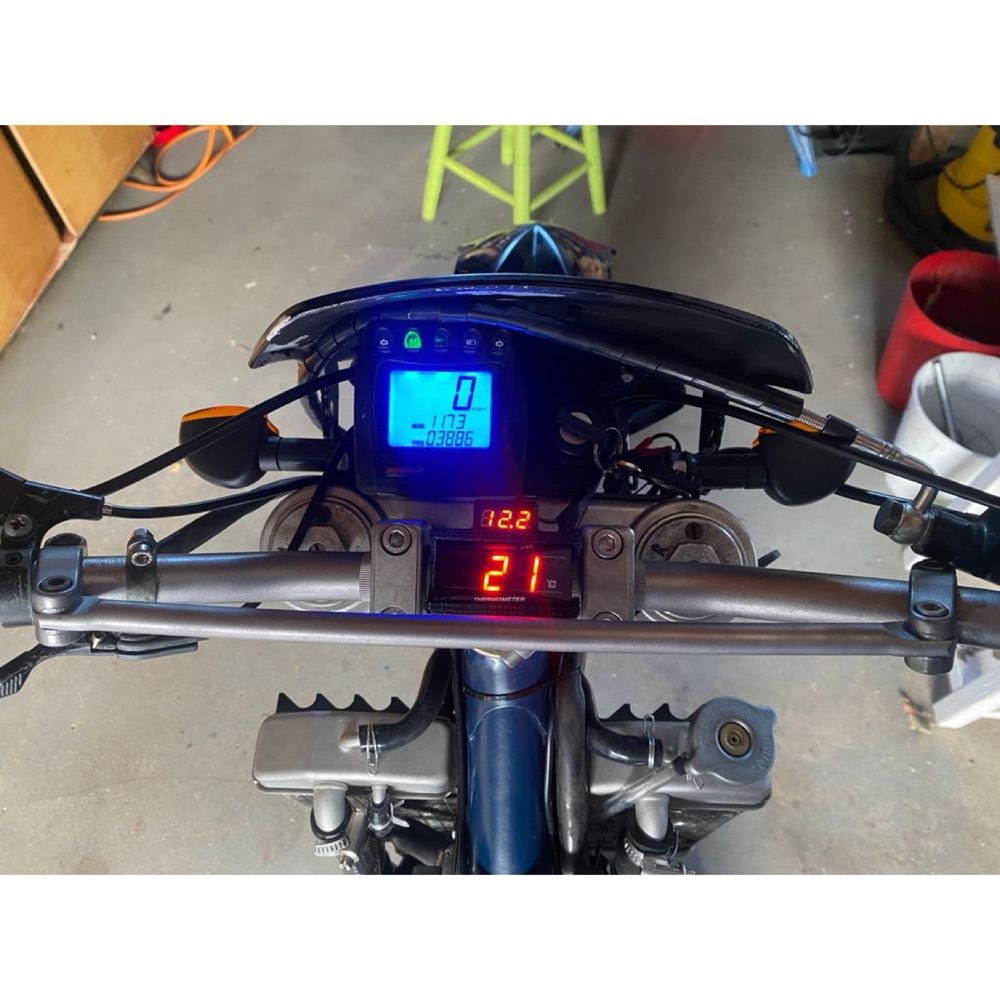 Koso Thermometer holder + voltage display motorcycle handlebar