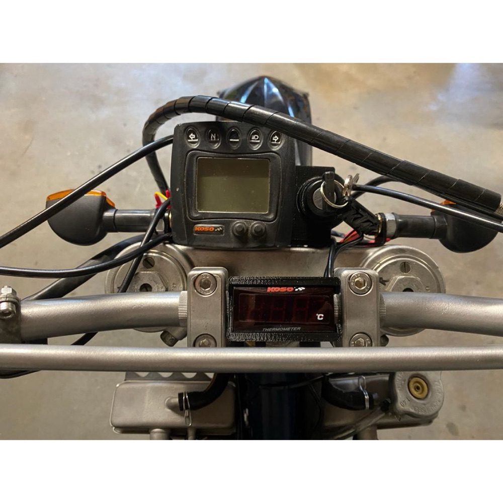 Koso Thermometer holder + voltage display motorcycle handlebar görsel 2