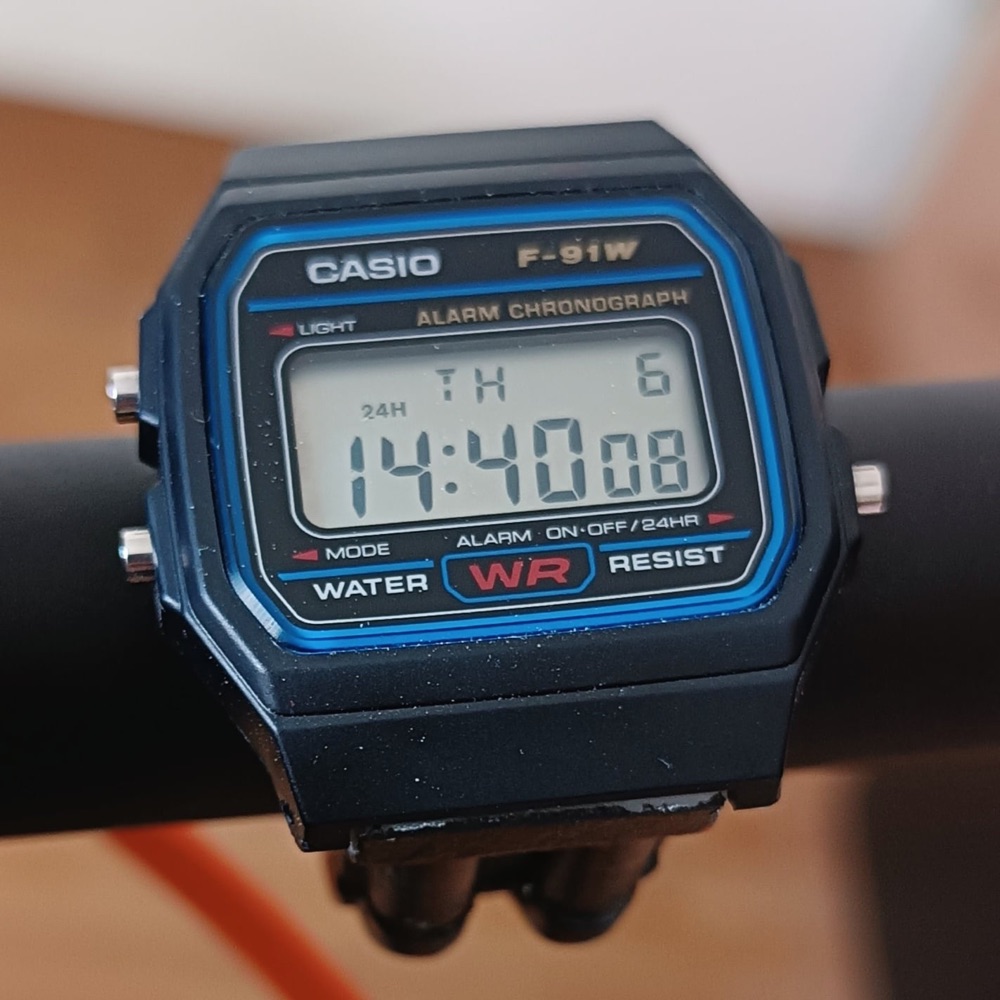 Bisiklet Gidonu Saat Tutucusu (Casio F-91W Uyumlu, 22 mm)