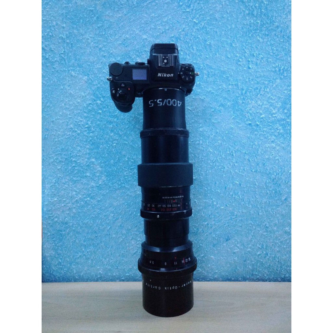 Meyer-Optik Telemegor 400 mm f/5.5 Objektif için Nikon Z Adaptörü (Dış Exakta Bağlantılı)