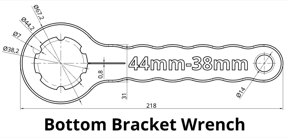 Bisiklet Alt Kasnak (BB) Anahtarı (44mm-38mm, 6 Dişli) görsel 4