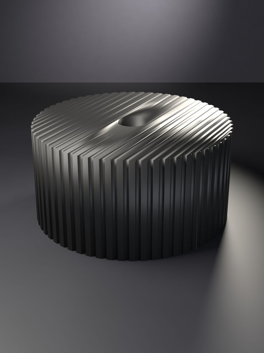 Tırtıllı Büyük Kontrol Düğmesi (80 mm Çap, 12 mm Mil)