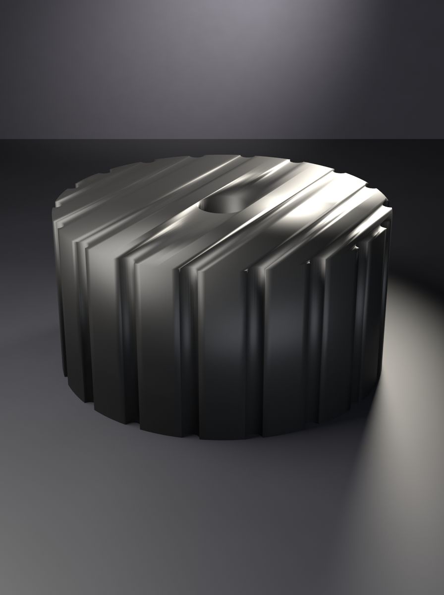 Tırtıllı Yuvarlak Milli Kontrol Düğmesi (40 mm Çap, 20 mm Yükseklik, 6 mm Mil)