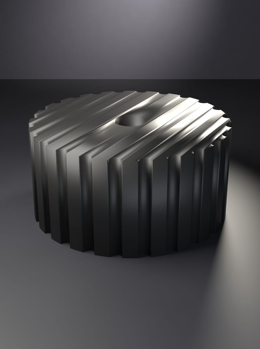 Tırtıllı Yuvarlak Milli Kontrol Düğmesi (50 mm Çap, 24 mm Yükseklik, 8 mm Mil, 24 Tırtıl)
