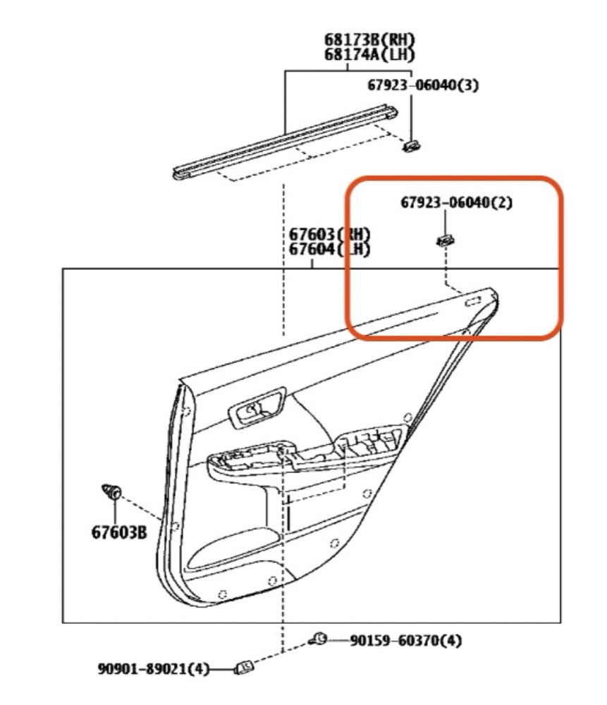 Toyota Camry / Aurion Kapı Döşeme Klipsi (67923-06040) görsel 3