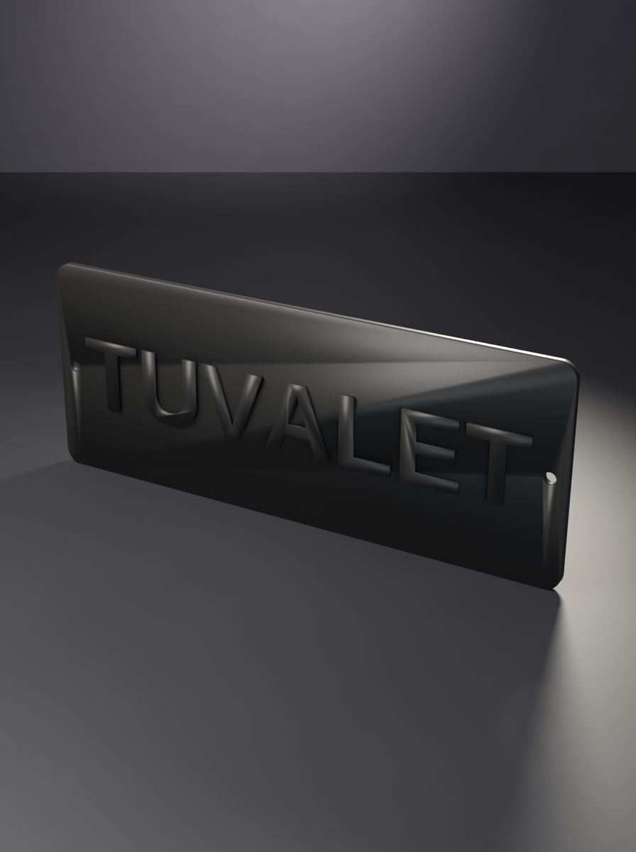 Tuvalet Tabelası (200 × 80 mm, Kabartma Yazılı, Montaj Delikli)