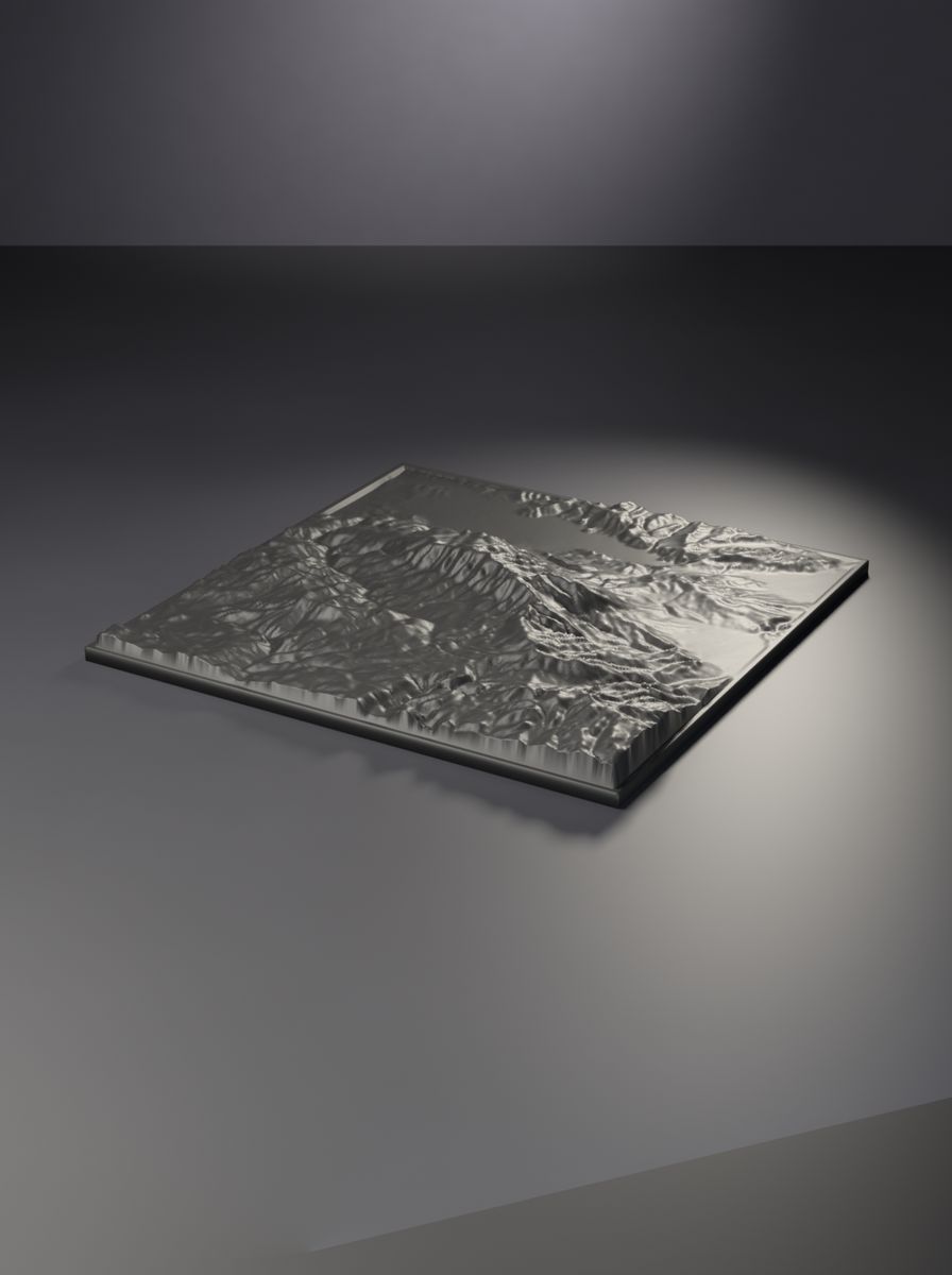 Uludağ Rölyef Haritası (200 × 200 mm, Topografik Duvar Dekoru) görsel 1
