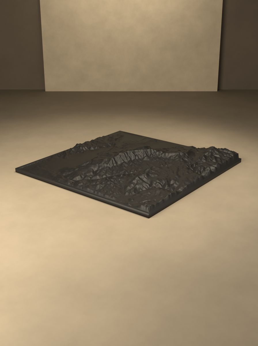Uludağ Rölyef Haritası (200 × 200 mm, Topografik Duvar Dekoru) görsel 3