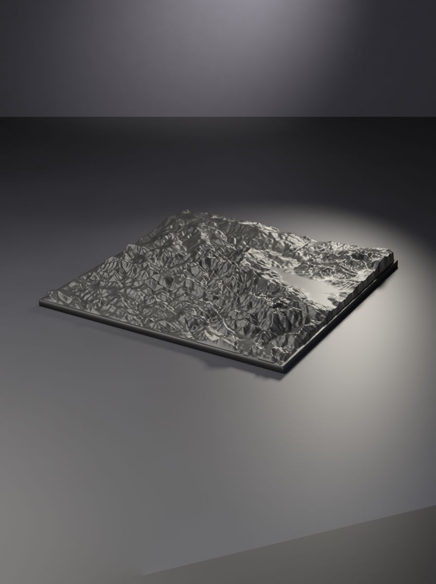 Uludoruk (Cilo Dağı) Rölyef Haritası (200 × 200 mm, Topografik Duvar Dekoru)