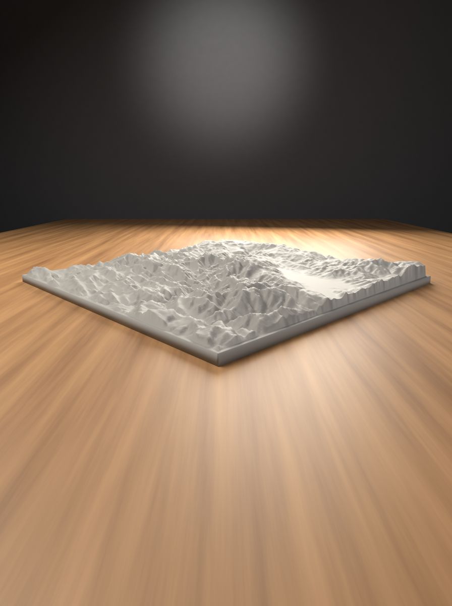 Uludoruk (Cilo Dağı) Rölyef Haritası (200 × 200 mm, Topografik Duvar Dekoru) görsel 2