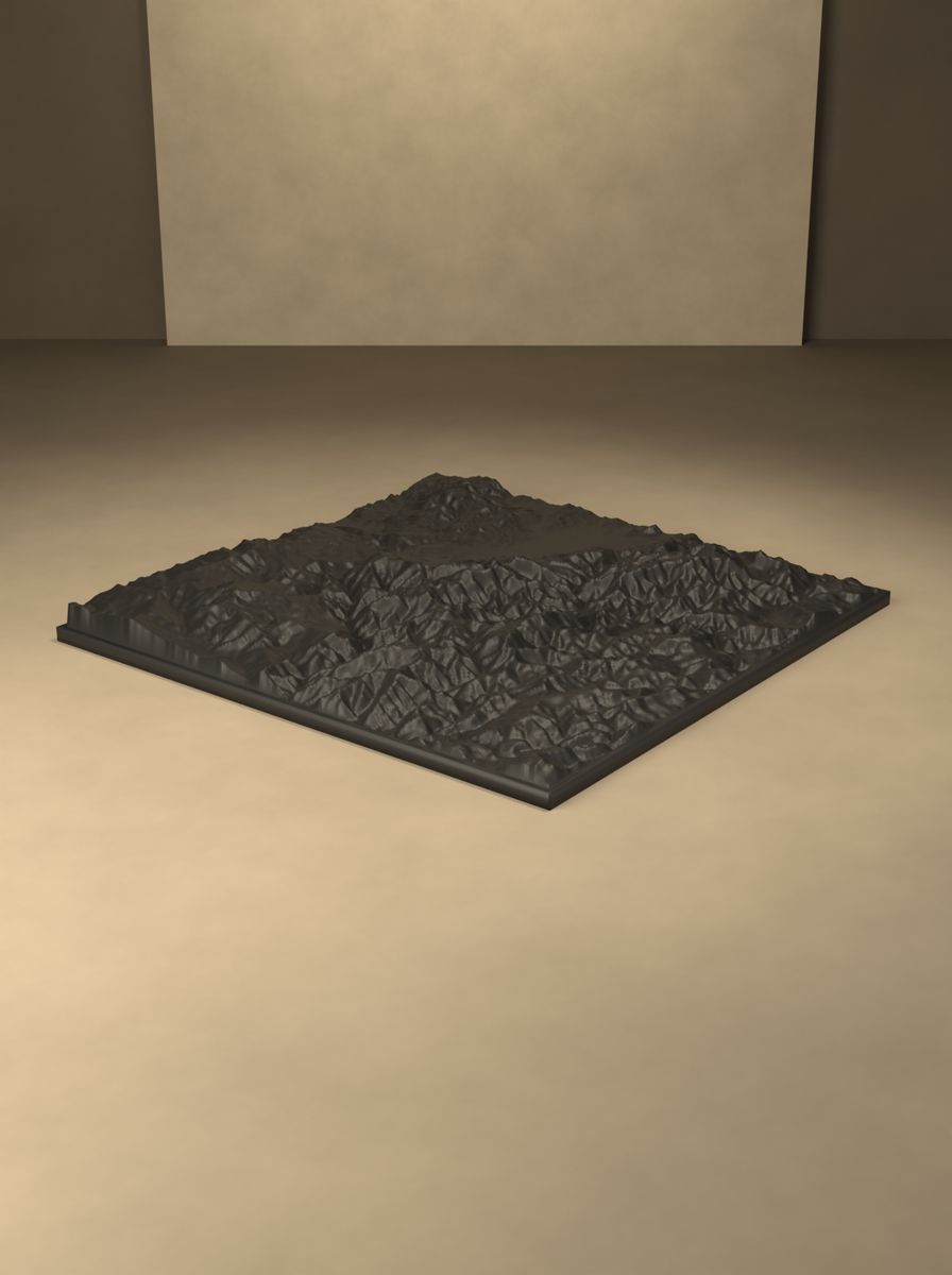 Uludoruk (Cilo Dağı) Rölyef Haritası (200 × 200 mm, Topografik Duvar Dekoru) görsel 3