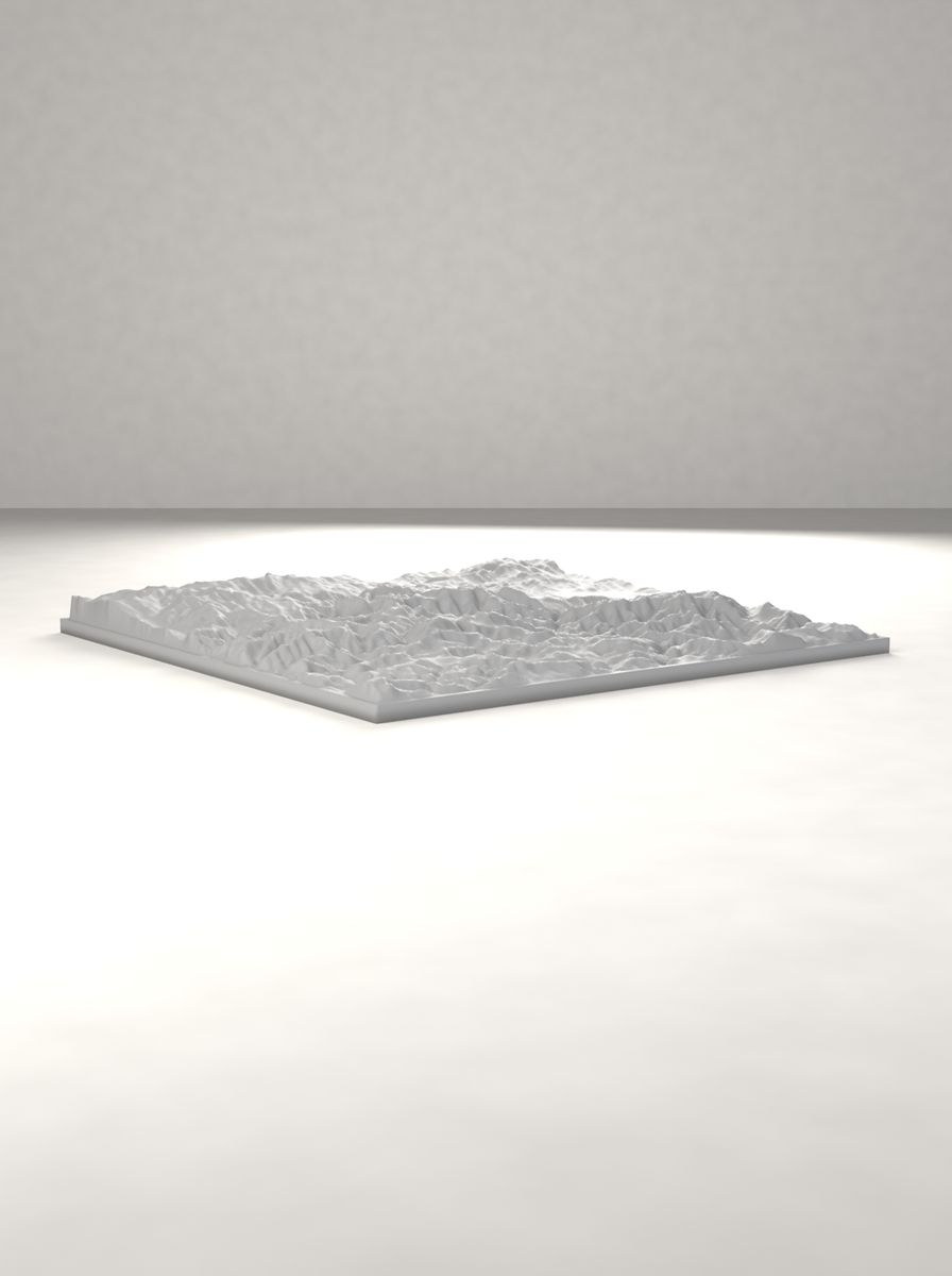Uludoruk (Cilo Dağı) Rölyef Haritası (200 × 200 mm, Topografik Duvar Dekoru) görsel 4