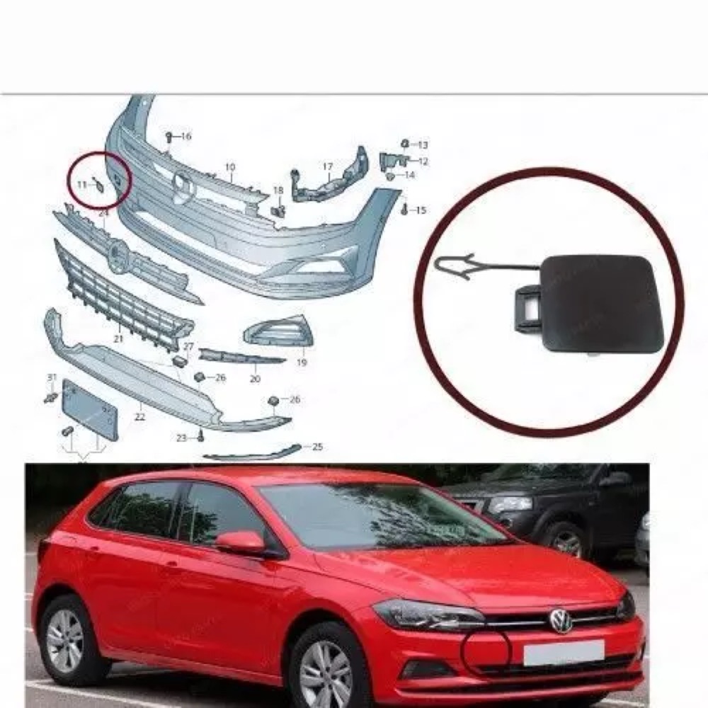 VW Polo 8 Ön Tampon Çeki Demiri Kapağı