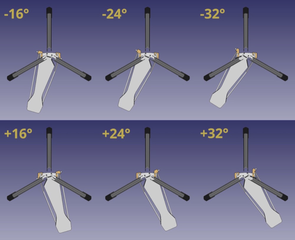 Yamaha HW3 Crosstown hi-hat stand açısı adaptörü görsel 2